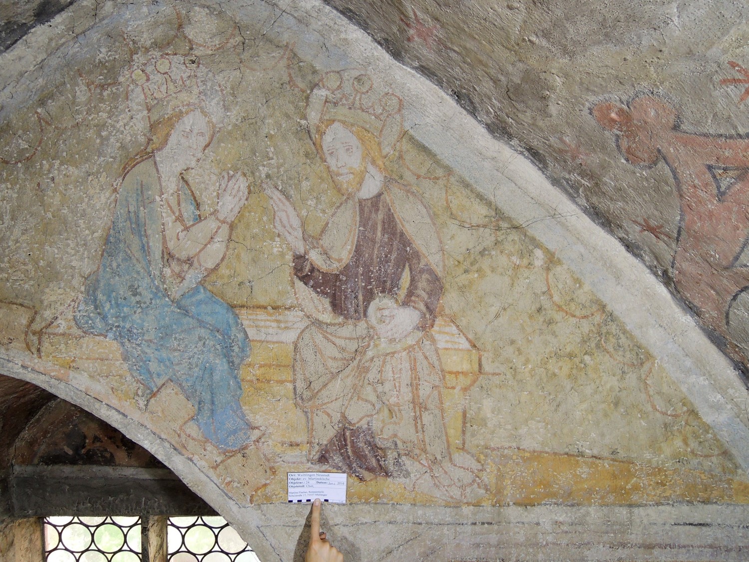 Detailreiche Wandbilder aus dem Jahr 1420 - eine Rarität. Detail der Fresken
