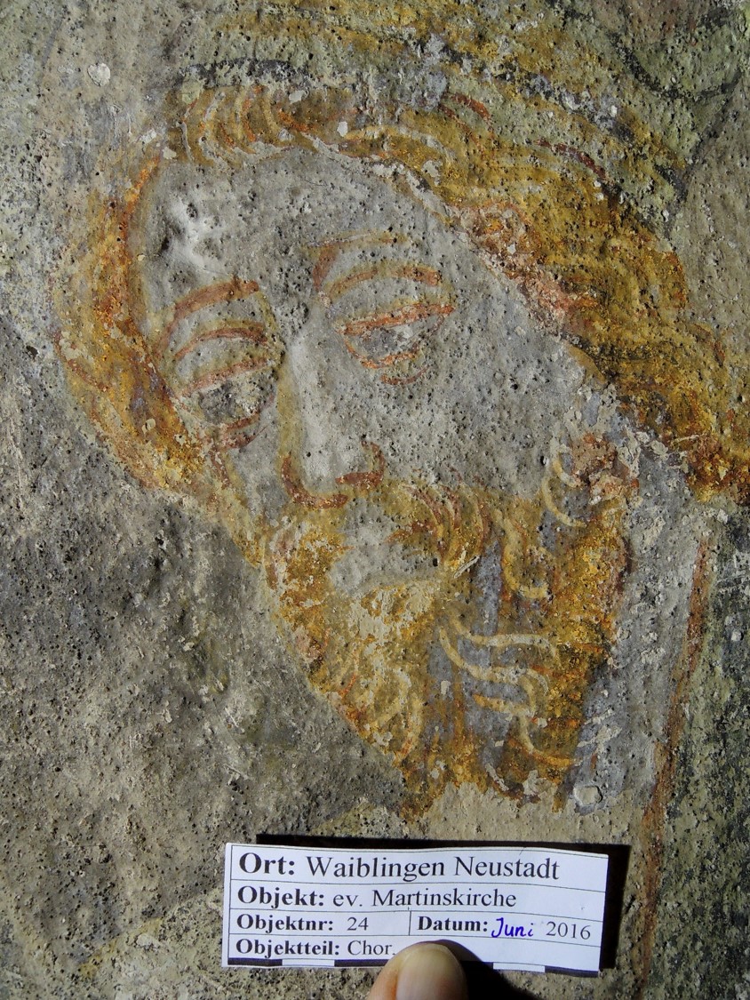 Die Fresken zeigen Szenen der Passionsgeschichte und das Jüngste Gericht. Detail der Fresken