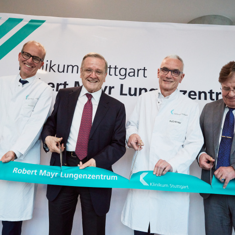 The ribbon is cut at the opening ceremony.