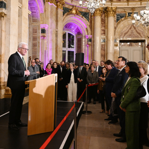 Ministerpräsident Kretschmann bei seiner Ansprache anlässlich des Neujahrsempfangs