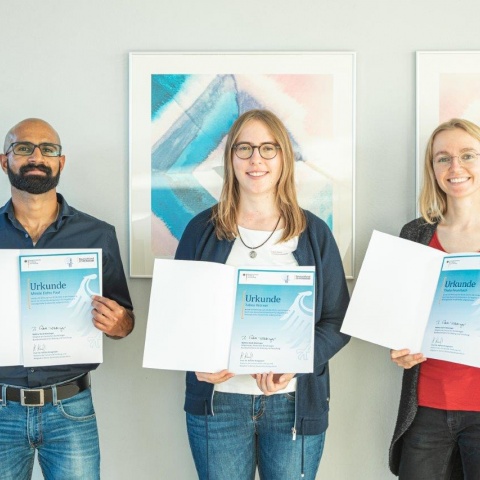 Three of the nine Germany scholarship recipients from the Eva Mayr-Stihl Foundation at the University of Freiburg